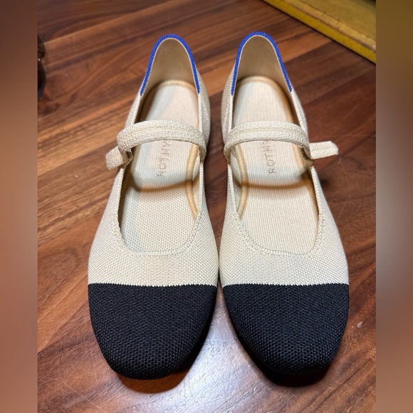 Rothy's Shoes - Rothy's NEW Cream and Black “The Square Mary Jane” Flats Size 9